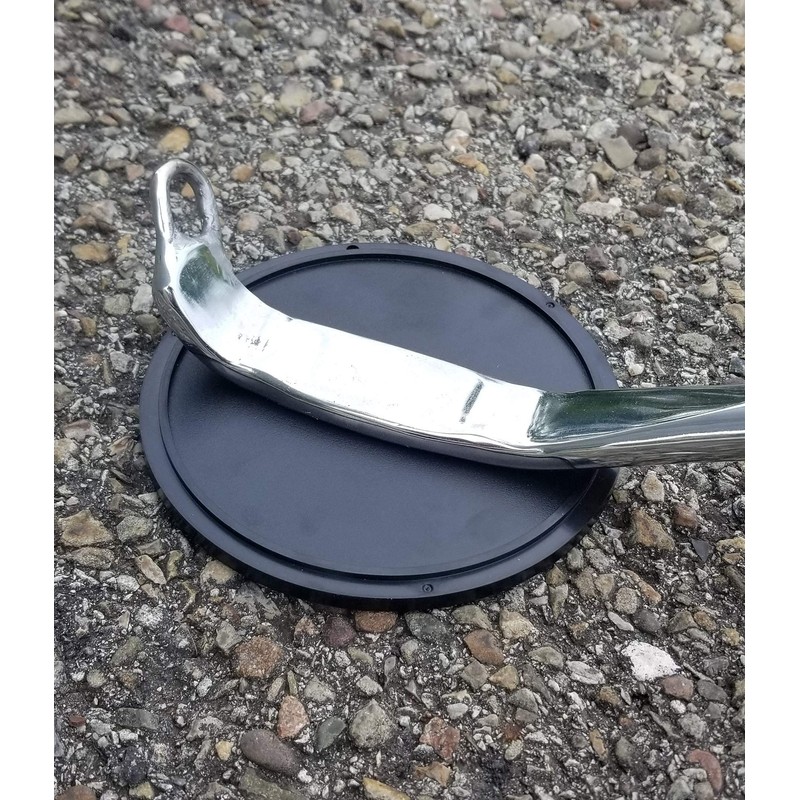 Motorcycle Kickstand Pad. Universal Fit. (Large) (Black)