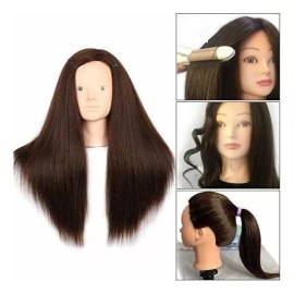 Leeven Maniqui Cabeza Cabello Sintético Negro 50 Cm Leeven