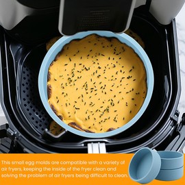 3-Pack Silicone Egg Bite Molds for Air Fryer, Oven, Microwave, & Instant Pot - Perfect for Busy Kitchen Enthusiasts - Reusable Egg Poacher Cups for Breakfast Bites, Meal Prep, and Poached Eggs