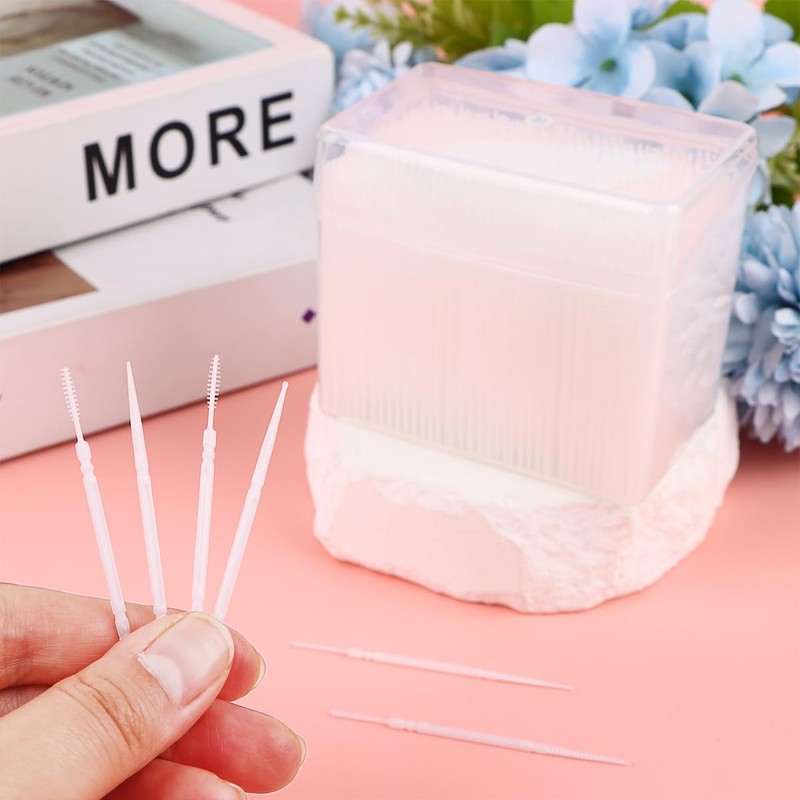1100Pcs Dental Picks Plastic Toothpick Oral Hygiene 2 Way Interdental