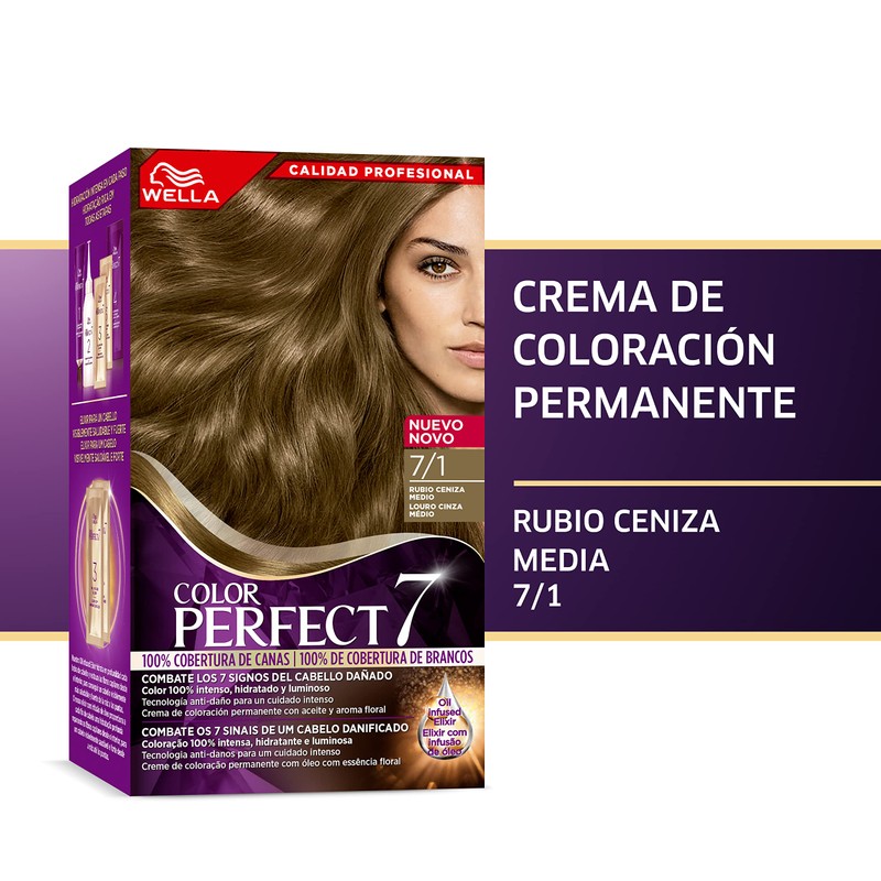 Wella Colour Perfect 7 100% Canas 7/1-Rubio Ceniza Medio