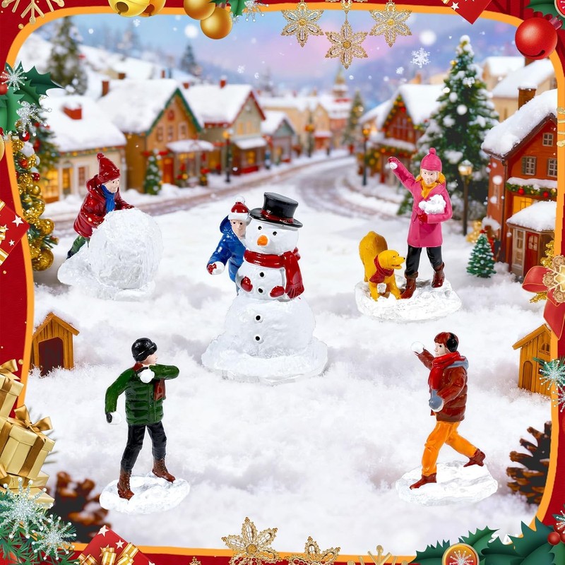 GW Box 5 Pcs Christmas Village People Figurines