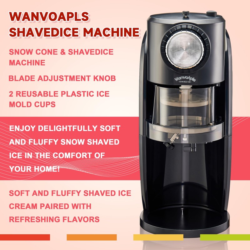 Shaved Ice Machine - Snow Cone Machine Equipped With Stainless