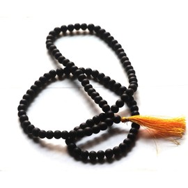 ShivaRatna 100% Natural Unpolished Karungali Malai Original | Karungali Malai 8mm - Natural Black Ebony - With 2 Lab Certified கருங்காலி மாலை