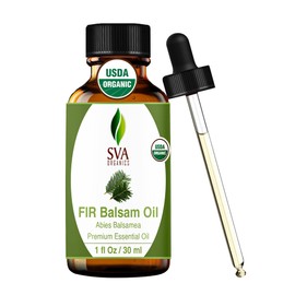 SVA Fir Balsam Essential Oil Organic – 1 Fl Oz – 100% Natural Organic Fir Oil - for Diffuser, Hair Care, Face, Skin Care, Aromatherapy, Scalp and Body Massage, Soap and Candle Making – with Dropper