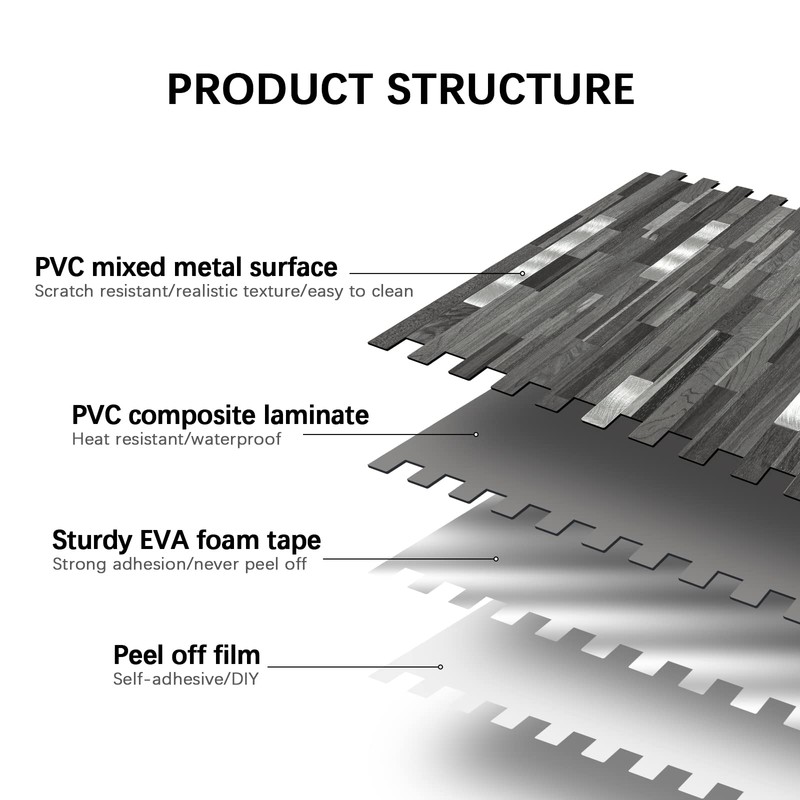 Midcard 10 Sheets Peel and Stick Backsplash PVC Wall Tile,for