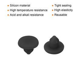 MECCANIXITY 10pcs Silicone Snap in Locking Hole Plugs,2.5mm/0.1 Inch Mounting Diameter Narrow Groove Width 1.5mm Panel Seal Cover Round for Kitchen Bulkheads Waterproof Sealing Plugs Black