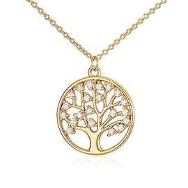 French Runway Radiant Life: 18k Gold Tree of Life Pendant Necklace - Luxe Fashion Jewelry