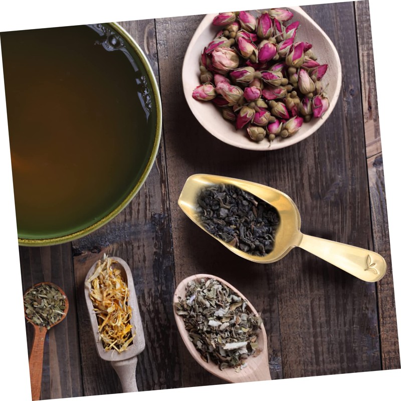 Zerodeko 3pcs Quality Small Tea Spoons Metal Leaf Scoop Bean
