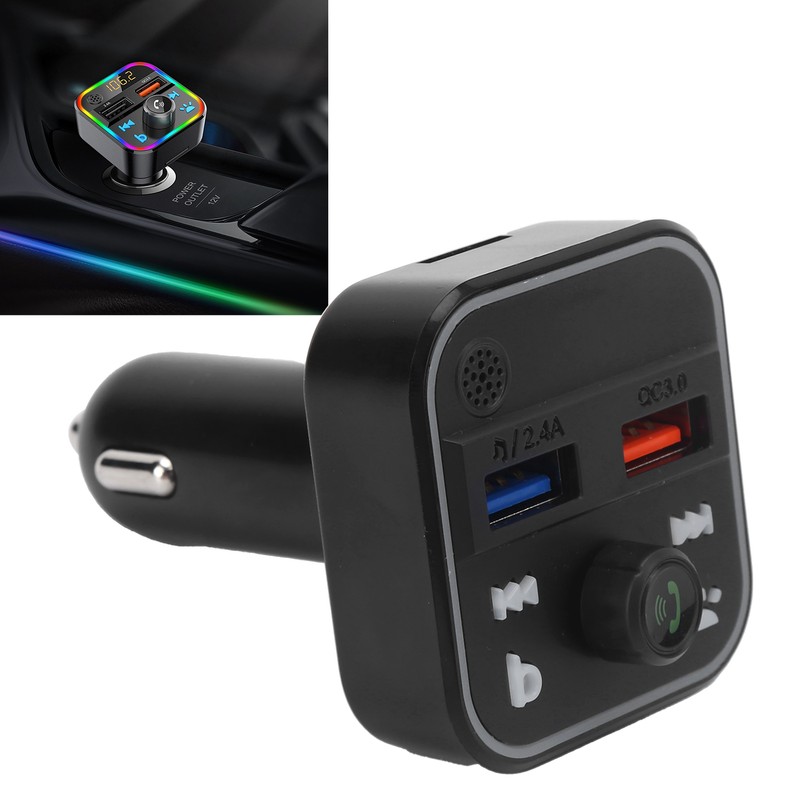 12-24V Bluetooth Car FM Transmitter MP3 Player QC3.0 Fast Charging