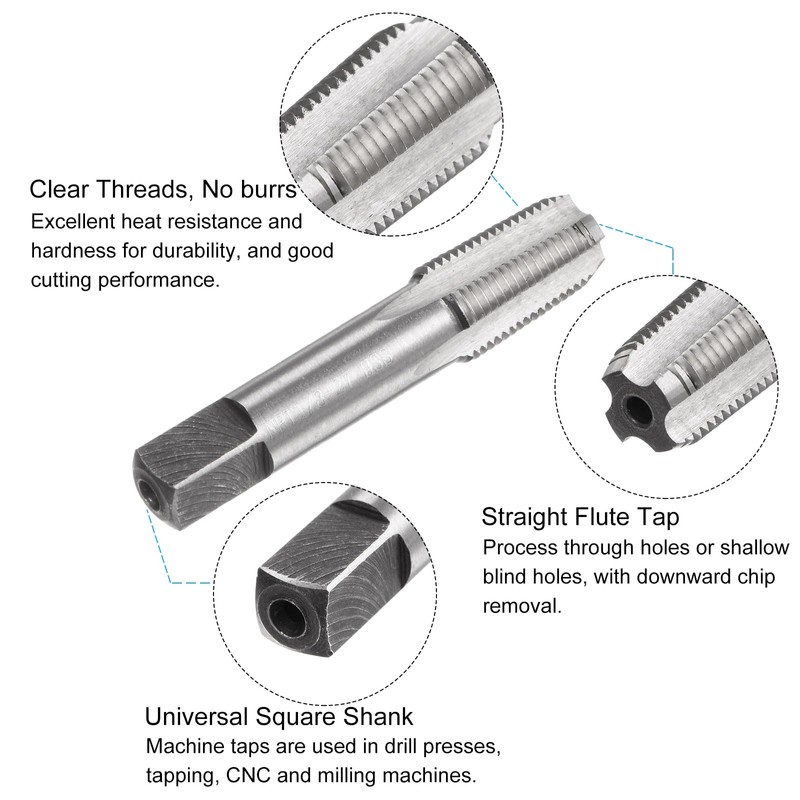 sourcing map Tap and Drill Bit Set, 1/8-27 NPT Thread