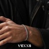 VEXXS Men's Bracelet 6 mm, 18 Carat Gold-Plated Bracelet Men's