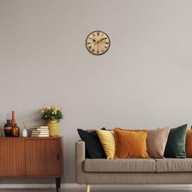 TAHEAT 20 cm Globe World Map Wall Clock, Small Vintage Country House Style Clock, No Ticking Noise, Retro Wall Clocks for Kitchen, Living Room, Bedroom, Bathroom