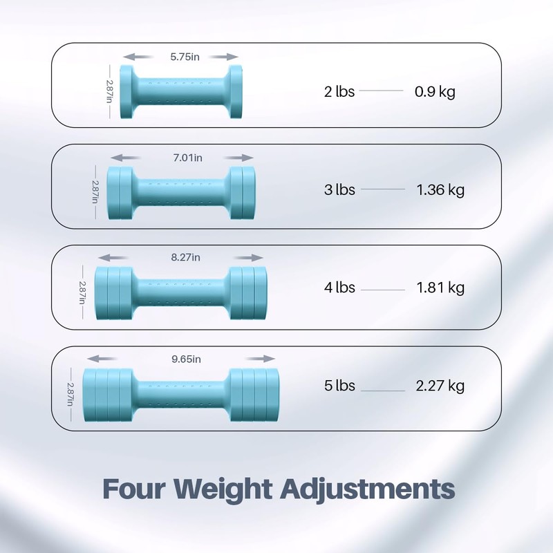 Adjustable Dumbbell Set of 2, 4 in 1 Free Weights