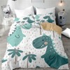 Morbuy Copripiumino per bambini, set da letto singolo blu Dinosaur
