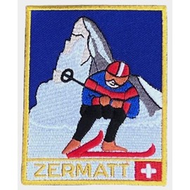 Zermatt_Switzerland Patch (3.5 Inch) Embroidered Iron-on/Sew-on Badge Ski Adventure Travel Souvenir Emblem, Backpack, Bags, Hats, Jackets, Skiing, DIY Gift Patches