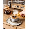 Gomakren 6 Ounce Cappuccino Cups with Saucers and Metal Stand,