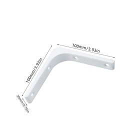 WakiHong Pack of 6 Shelf Brackets White Shelf Angle Support Angle Shelf with 24 Expansion Tubes 12 Long Screws 12 Short Screws for Wall Mounting, Garden, Bookshelves, Bathroom, Kitchen (10 x 10 x 2