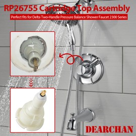 RP26755 Cartridge Top Assembly Sleeve Assembly for Delta Two-Handle Pressure Balance Shower Faucet 2300 Series for Temperature Control
