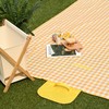 [Hot Item] Large Waterproof Picnic Mat (200x200cm) with Handle & Cooler Bag Design (L)/Red Check 2ea