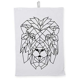 Hippowarehouse Geometric Lion Tea Towel Eco Printed Dish Cloth Kitchen accessory 50cmx70cm 100% Cotton