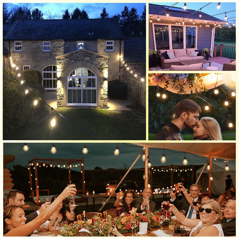 1-Pack 150 ft Outdoor String Lights for Outside with Remote
