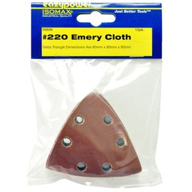 Eazypower 50606 Triangle Emery Cloth 220 Grit Sanding Pad For Oscillating Tools, 3-1/8 by 3-1/8", (12per Pack)