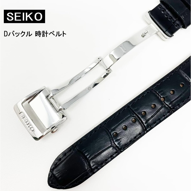 Seiko Time Lab Co., Ltd. Watch Band, Cowhide Calf, Black,