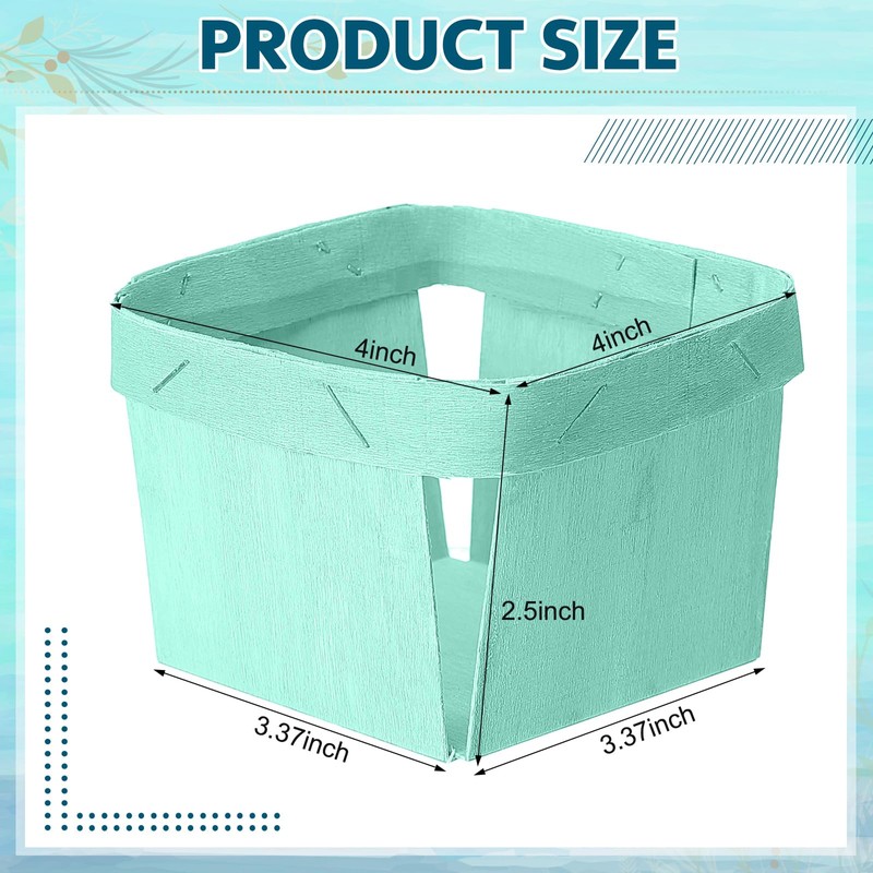 24 Pcs One Pint Wooden Berry Baskets Small Fruit Picking