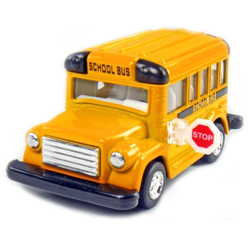 KiNSMART 4" Die Cast Metal Short School Bus with Pullback