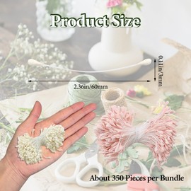 1050 Stück Pfeifenreiniger Blumen Staubblatt Set, Pfeifenreiniger Zum Basteln, Künstliche Blütenstaubblätter, Pfeifenputzer Zum Basteln, Matte Staubgefäße in Gelb, Weiß, Rosa Ideal für Blumen Basteln