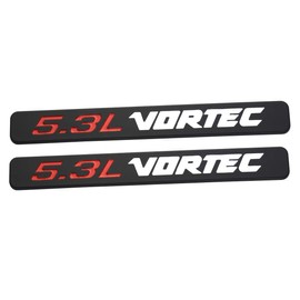 Aimoll 2pcs 5.3l Vortec Hood Emblems Replacement for Z71 GMC Engine Badge Silverado Chrome (Black White)