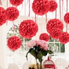 Pompom Tissue Paper Red Valentine's Day Christmas Decoration Pompom Decoration