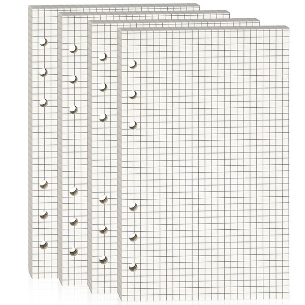 A6 Ring Binder Refill Paper, Squared, Set of 4, 180