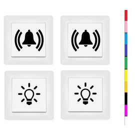 generisch 2 x Light Switch and 2 x Bell Switch Sticker (131/5/2) (Black Gloss)