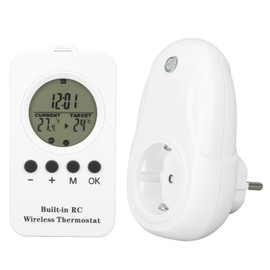 Wireless Plug in Thermostat LCD Remote Control Digital Display Temperature Controller with Temp Sensor
