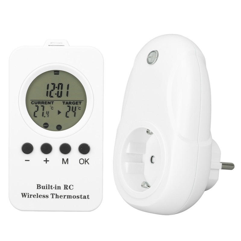 Wireless Plug in Thermostat LCD Remote Control Digital Display Temperature