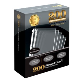 GOLD SEAL 200 Count Diamond Clear Extra Heavyweight Sheet Protectors, 4 mils Strong,8.5 x 11, Top Load, 200 Boxed Sheet Protectors