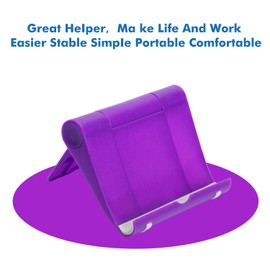 HZZADZXW Cell Phone Stand for Desk, Foldable and Adjustable Multi-Angle Holder Dock, Universal Compatibility for Most Phone and Tablet, Portable and Sturdy Design for Office and Home (Purple)