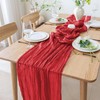 Xiomot 6PCS Table Runner Cheesecloth 10FT Red Boho Gauze Cheese