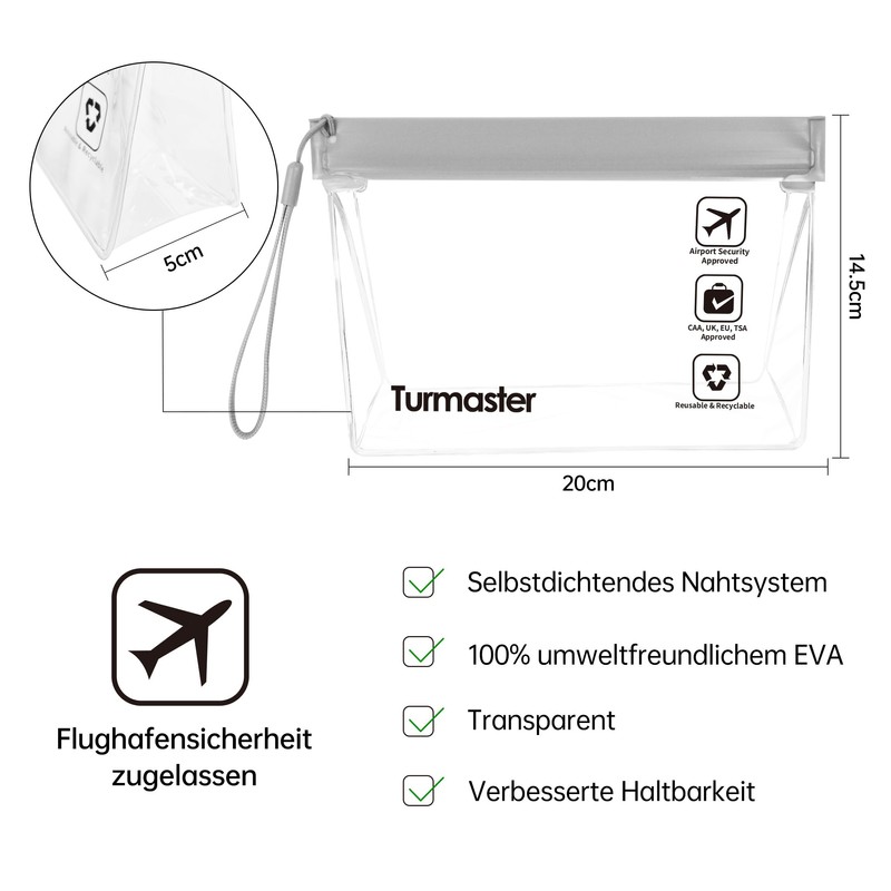 4 Packs Airport Approved Clear Travel Bag, Leak-Proof Airport Security