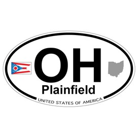 US Decal, Inc. Plainfield, Ohio Oval Sticker with State Flag