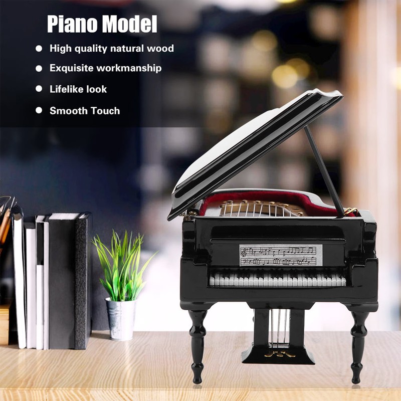 Exquisite Wooden Mini Piano Model Display Decoration Home Coffee House