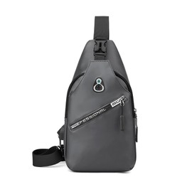 FANDARE Men's Chest Bag Sling Bag Shoulder Bags Shoulder Bag with USB Charging Port Bum Bag Crossover Backpack Daypacks for Men Outdoor Travel Camping Hiking Backpacks Crossbody Pack, gray