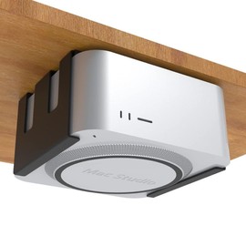 Tiny Room Mac mini M4 Under Desk Storage Bracket, VESA Compliant, Wall Mount, Holder, Heat Dissipation Design, Space Saving, Black (Studio)