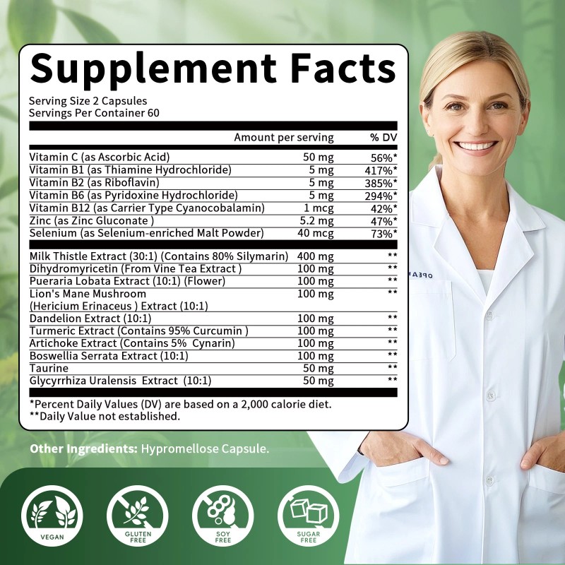 Liver Cleanse & Detox Support Supplement with 120 caps +