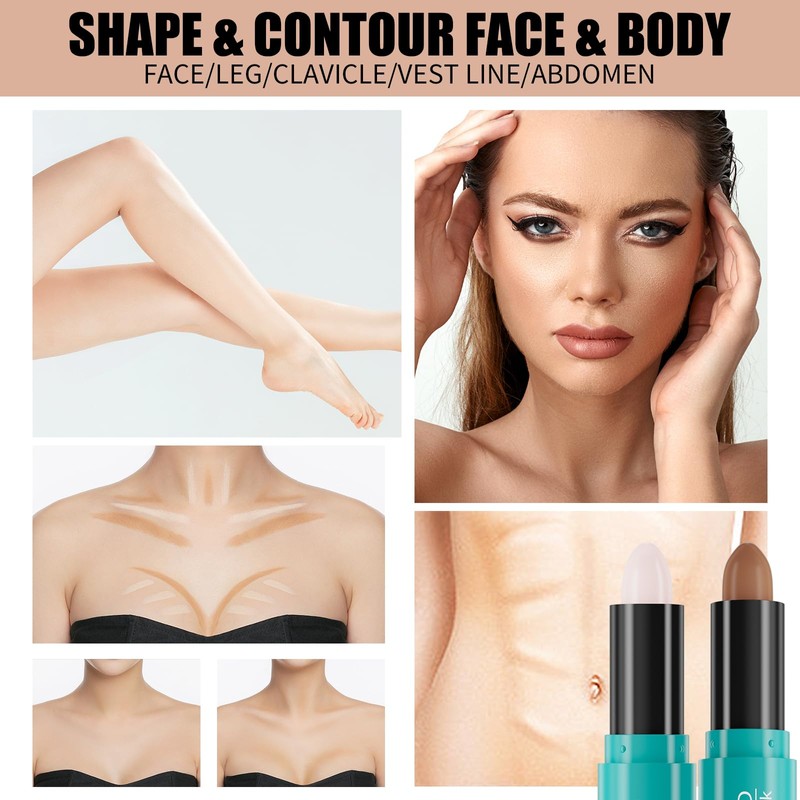 Cream Highlight Contour Stick 2 In 1 Portable Waterproof Face