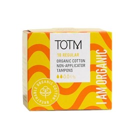 TOTM Organic Cotton Medium Non-Applicator Tampons, Pack of 18