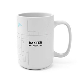 Hometown Bias Baxter, Iowa IA Map Mug (15 oz)
