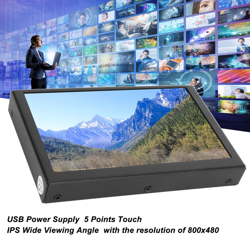 Computer Temp Monitor 5 Inch IPS USB A Multi Touch